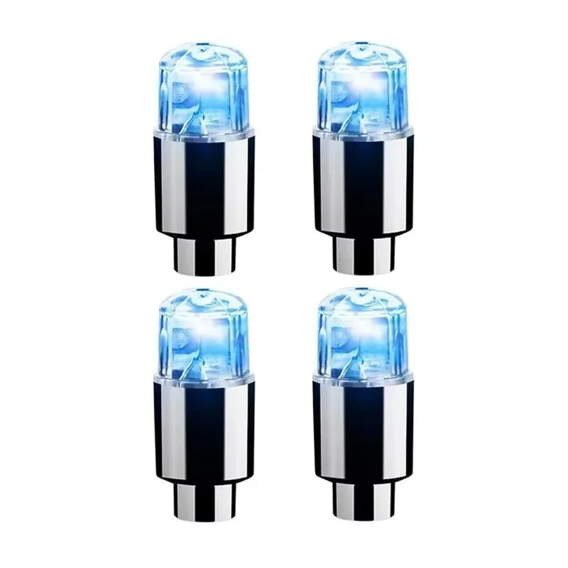 4Pcs/Set Wheel Lights Car Wheel Tire Air Valve Stem LED Light Cap Cover Auto Accessories for Bike Car Motorcycle Waterproof