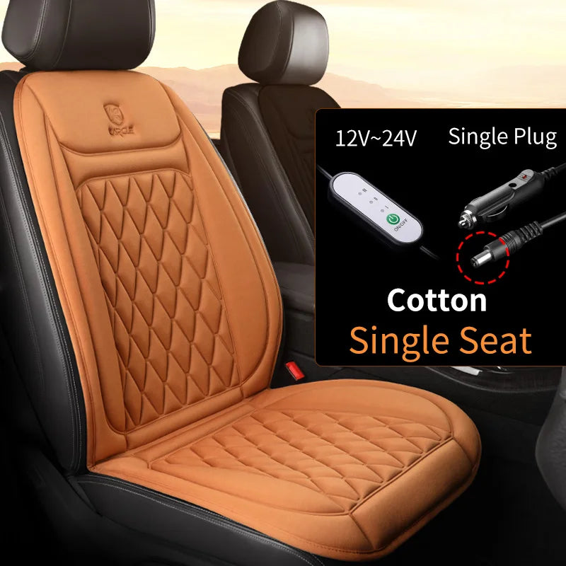 12-24v Heated Car Seat Cover 30' Fast Car Seat Heater Cloth/Flannel Heated Car Seat Protector 25W Seat Heating Cover Car Seat