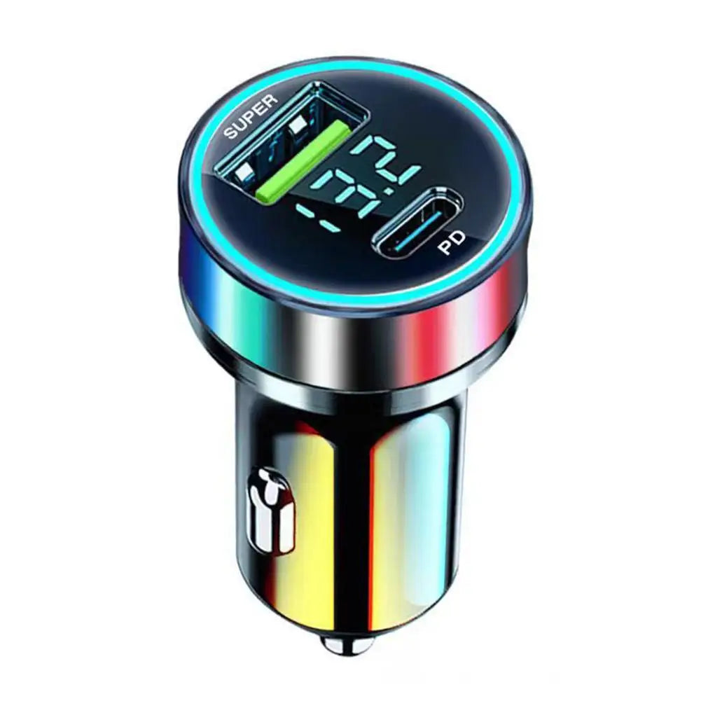Quick Car Charger 12-24V Dual USB Type C 120W+PD20W For IPhone13 Pro Phone Car Fast Charging