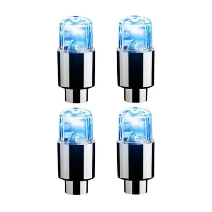 4Pcs/Set Wheel Lights Car Wheel Tire Air Valve Stem LED Light Cap Cover Auto Accessories for Bike Car Motorcycle Waterproof