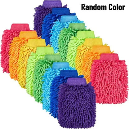 1/3/5PCS Car Detailing Wash Gloves Double Sided Multifunction Gloves Motorcycle Wash Tools Care Cleaning Car Accessories
