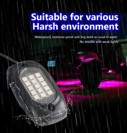 RGB Car Underglow Light LED Rock Light Multicolor Neon Bluetooth With RF APP Remote Controller For OffRoad Car Truck SUV ATV UTV