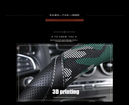 3D Camouflage Print Steering Wheel Cover  Durable Leather Cover with Anti-Slip Lining, Fit for 14.5"-14.8"