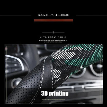3D Camouflage Print Steering Wheel Cover  Durable Leather Cover with Anti-Slip Lining, Fit for 14.5"-14.8"
