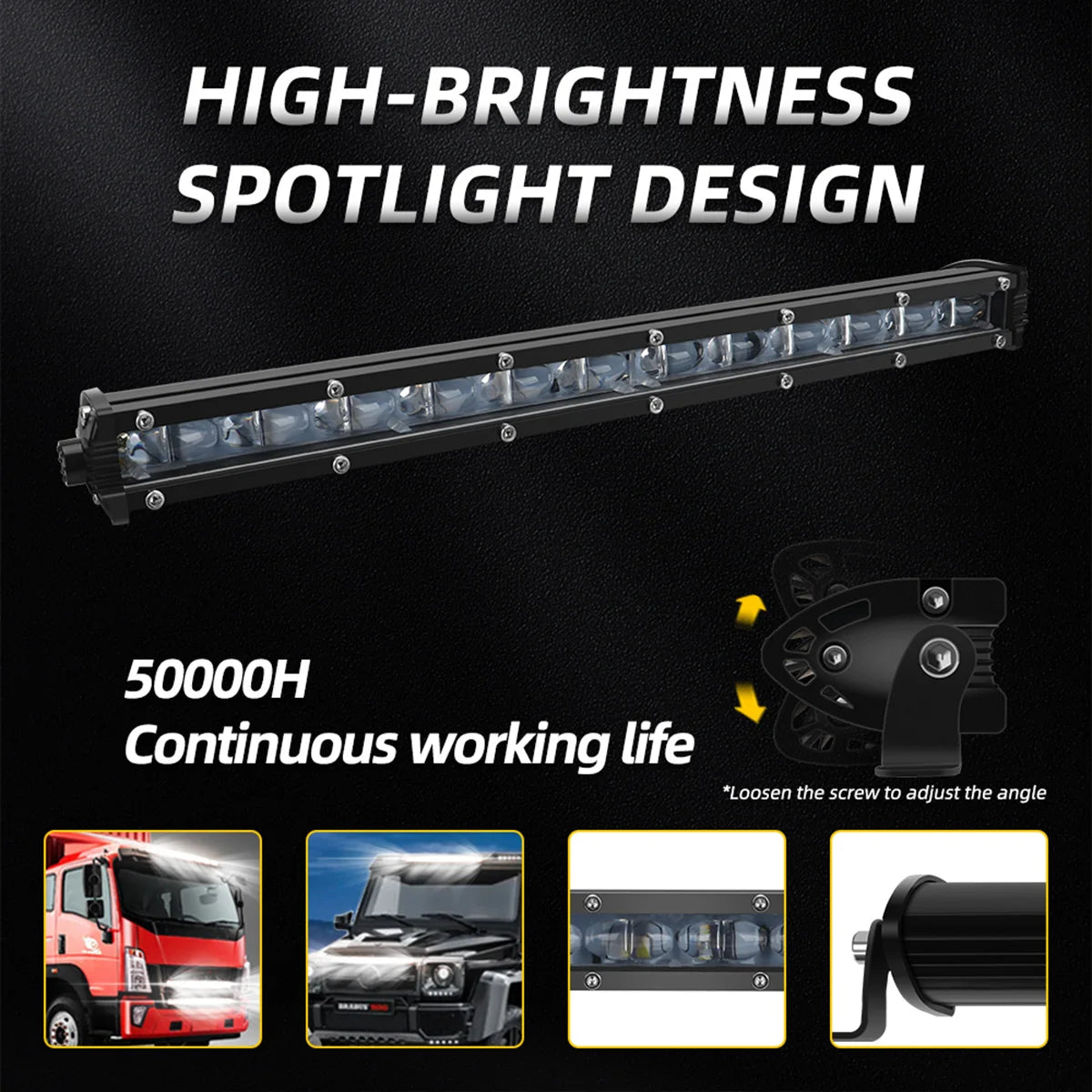 8/14/20" 12-24V Spotlight LED Light Bar Offroad Slim Barra LED Work Light Bar for Truck Atv Car Driving Fog Light Accessories