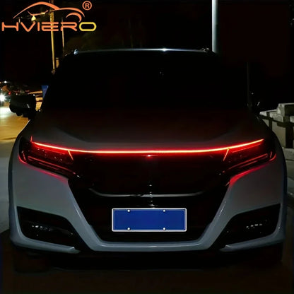 Car LED Lights Bar 59in 12V Hood Lamping Start Scanning Universal Flexible Auto Decorative Atmospheric Dynamic Bulb Accessories