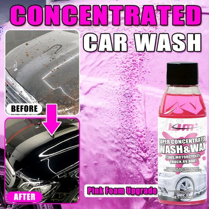 KJM New Universal Car Wash Soap 100ml - Super Concentrated, High-Foaming, Wax Infused, Neutral pH Cleaner for All Vehicles