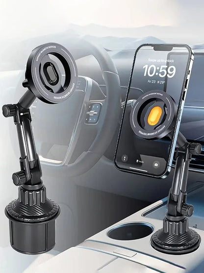 Magnetic Phone Holder Installation of Water Cup in Car for Magsafe IPhone 16 15 14 13 12 Samusng Xiaomi 360° Rotation Cell Mount