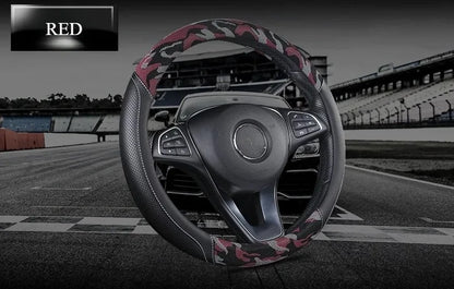 3D Camouflage Print Steering Wheel Cover  Durable Leather Cover with Anti-Slip Lining, Fit for 14.5"-14.8"