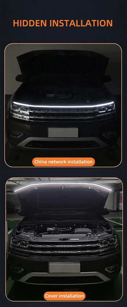 12V 120CM Car LED Daytime Running Light Bar Car Hood Light Bar Car Hood Trim Cover Light Bar Car Hood Ambient Light