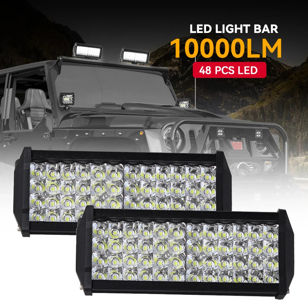 Car LED Light Bar Work Light 12V Offroad 4x4 Spotlight Fog Lamp For Truck Farm Tractor Boat SUV ATV Light Bar Auto Accessory