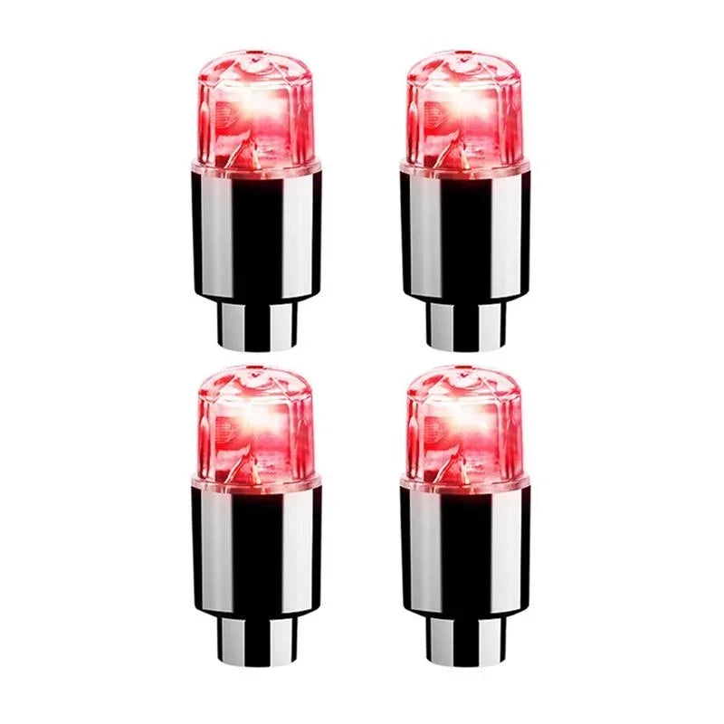 4Pcs/Set Wheel Lights Car Wheel Tire Air Valve Stem LED Light Cap Cover Auto Accessories for Bike Car Motorcycle Waterproof