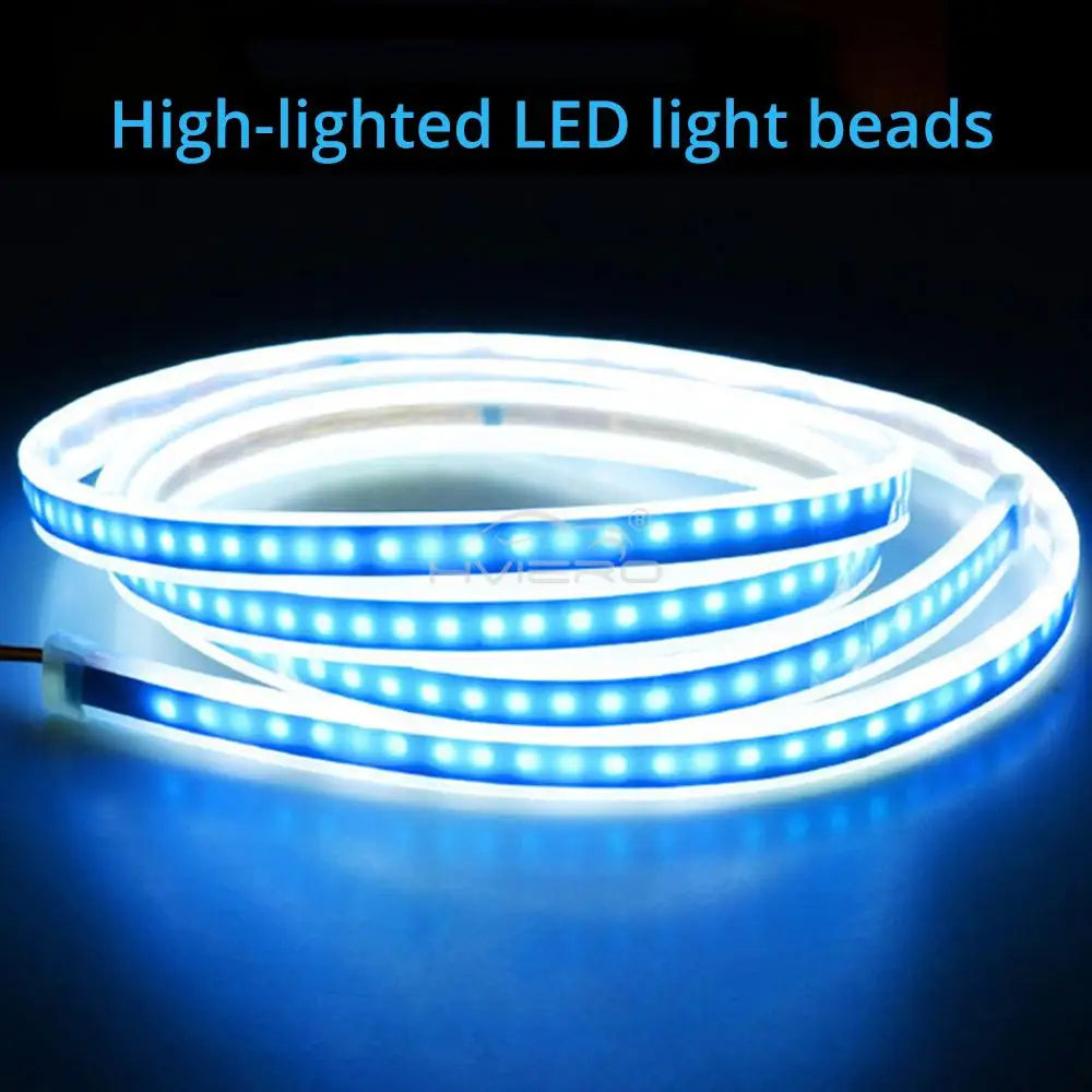 Car LED Lights Bar 59in 12V Hood Lamping Start Scanning Universal Flexible Auto Decorative Atmospheric Dynamic Bulb Accessories