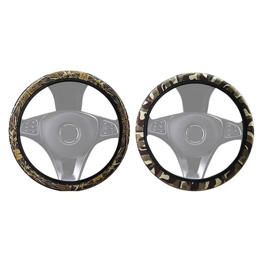 Camouflage Steering Wheel Covers Universal Anti-slip Stretchy D Round Shape 38CM Protective Cover Car Interior Accessories