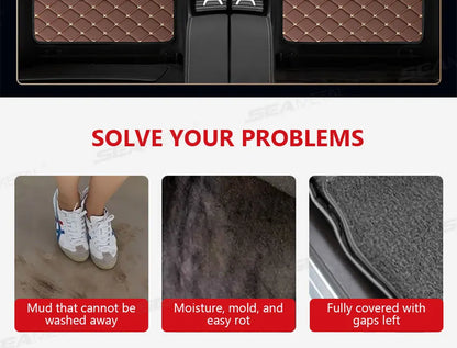 SEAMETAL 4Pcs Car Floor Mat Full Set Universal Non-Slip Auto Carpet Waterproof All-Weather Car Mat Anti Scratch Cargo Liner