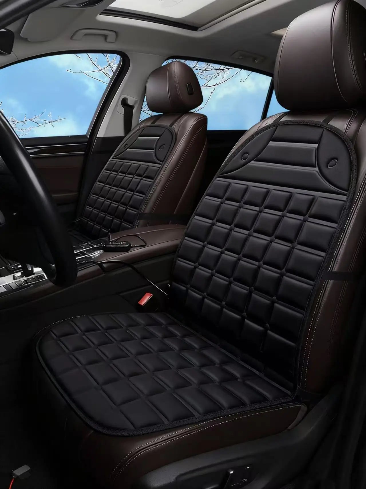 Heated Car Seat Cover 30s Fast Heating Full Body (Waist/Back/Hip) Heated Pad Universal Car Seat Cushion