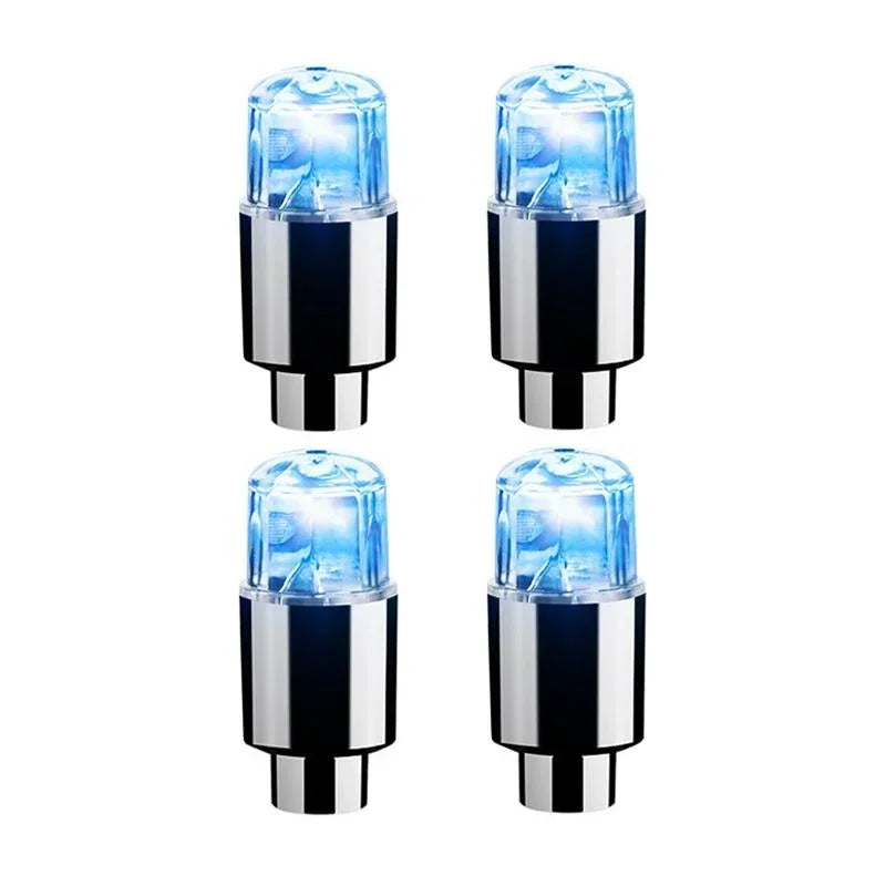 4Pcs/Set Wheel Lights Car Wheel Tire Air Valve Stem LED Light Cap Cover Auto Accessories for Bike Car Motorcycle Waterproof