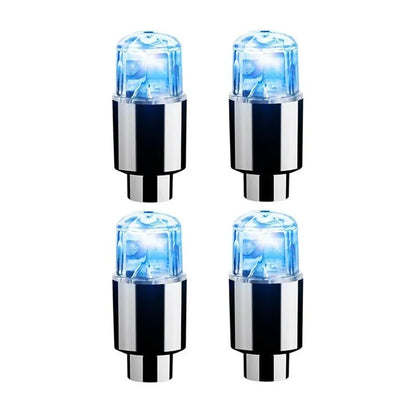 4Pcs/Set Wheel Lights Car Wheel Tire Air Valve Stem LED Light Cap Cover Auto Accessories for Bike Car Motorcycle Waterproof