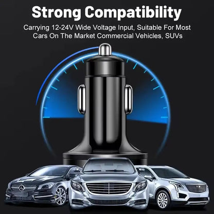 Fast Charging Car Phone Charger Adapter 4 Ports USB Car Charger Type C PD Quick Charge 3.0 Car Charger