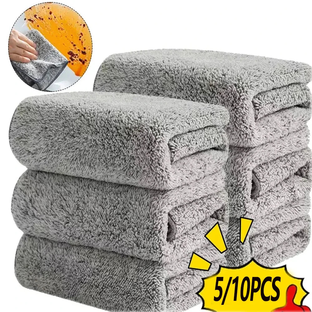 5/10 Pcs Microfiber Cleaning Towels Multifunctional Car Detailing Towel Super Absorbent Soft Stain-removing Clean Tools for Car