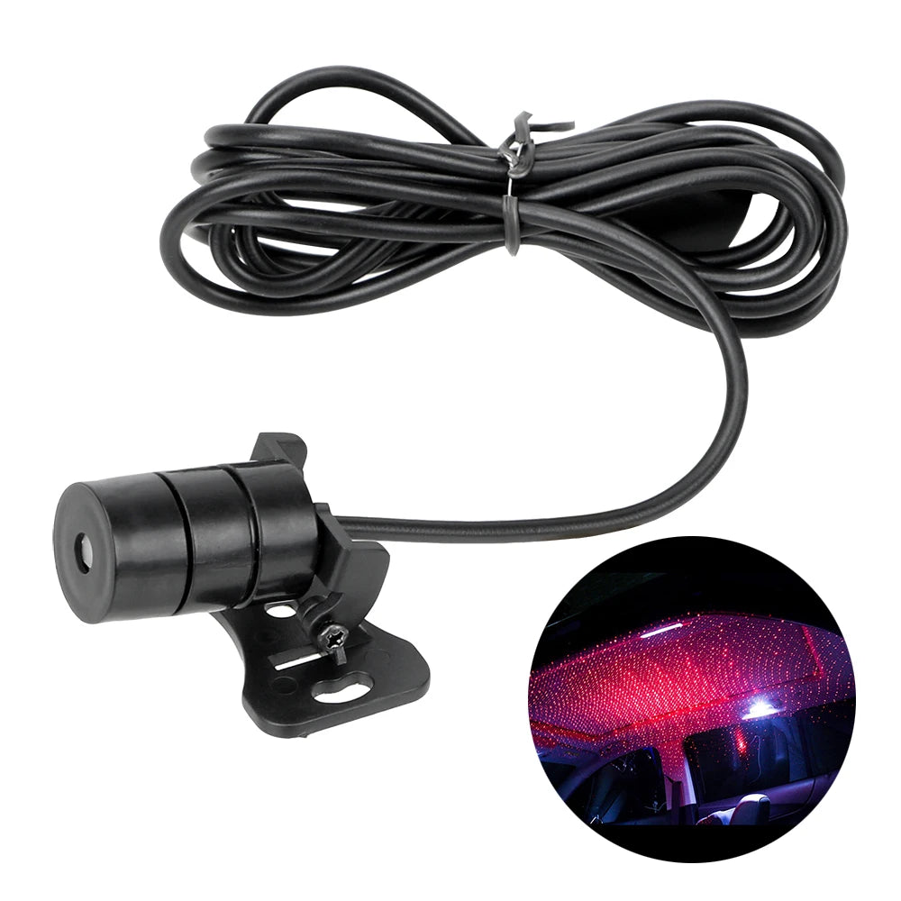 Interior Modification Car Star Lights Interior Decorative Light DJ Music Sound Lamp Car Roof Light Starry Projection Spotlight