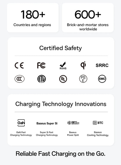 Baseus Car Charger 60W 100W 30W 240W 4 ports Built in Dual Retractable Cable PD Fast Charging USB Type-C Car Phone Charger