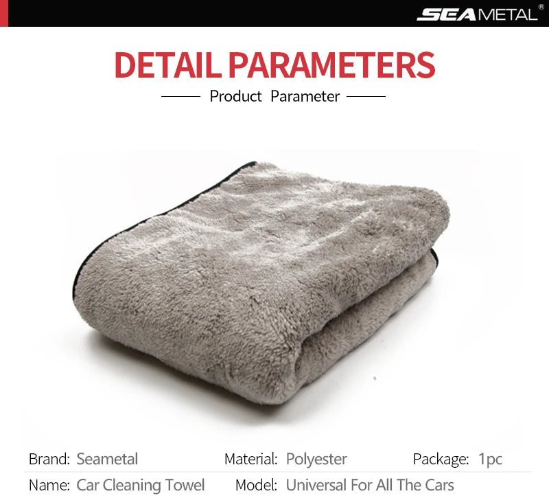 SEAMETAL Microfiber Car Washing Towel Ultra-Soft Car Cleaning Towels High Absorbent Drying Cloth Wash Towel for Car Detailing