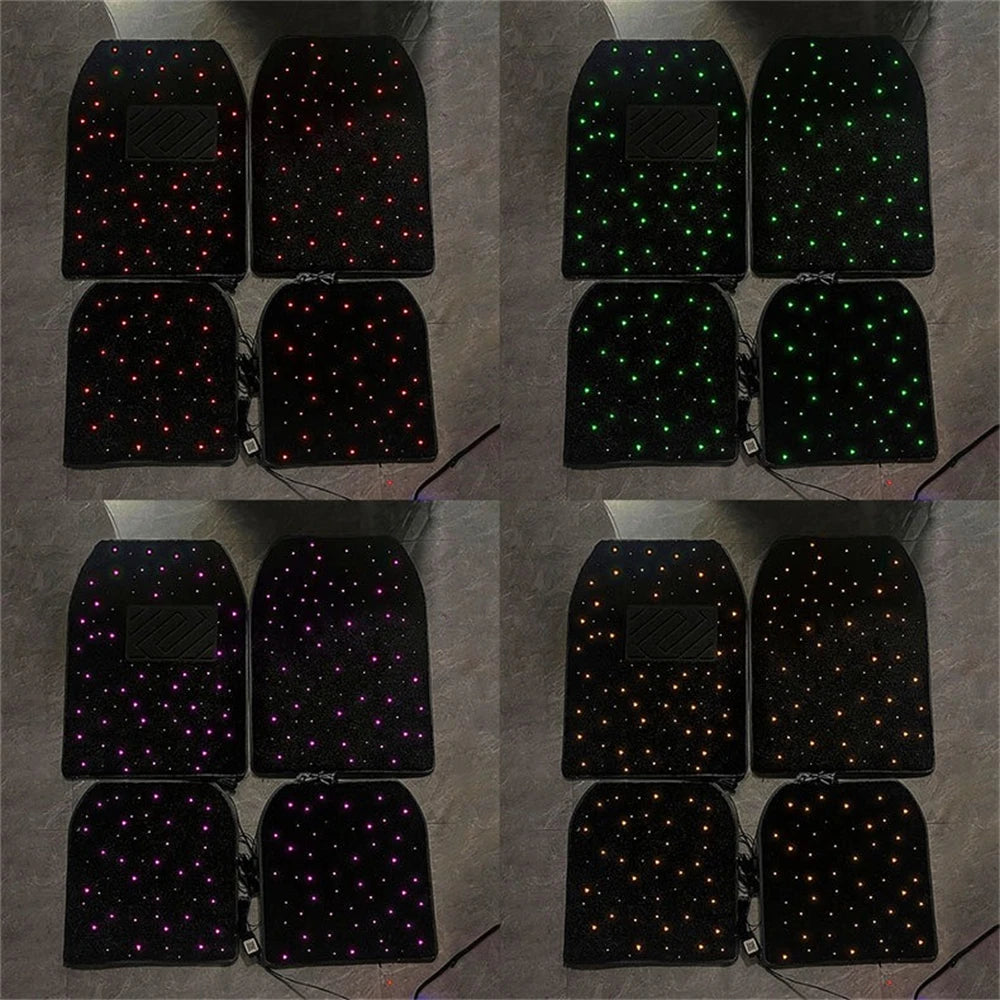 Star Light Car Floor Mats Interior Ambient Lighting LED Galaxy Light Up Car Mats Floor Carpet Starlights For Car
