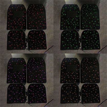 Star Light Car Floor Mats Interior Ambient Lighting LED Galaxy Light Up Car Mats Floor Carpet Starlights For Car