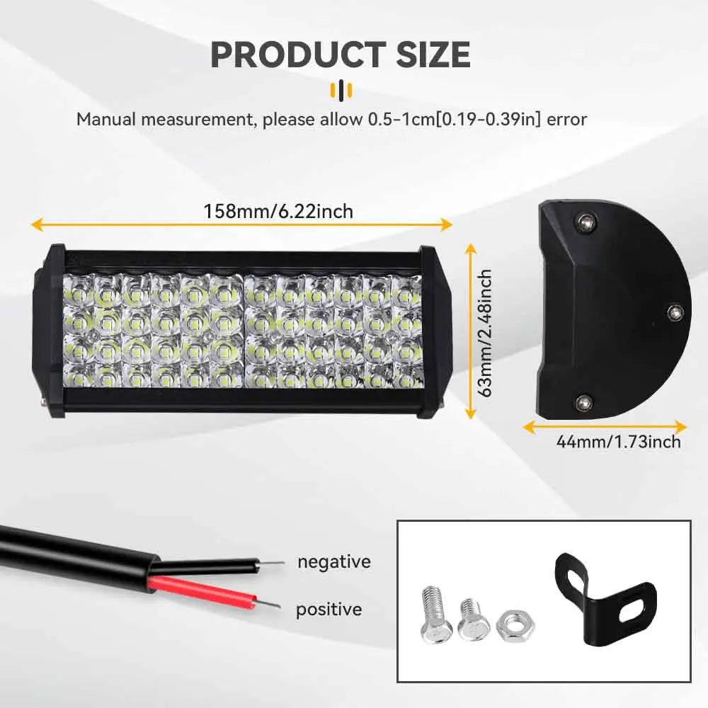 Car LED Light Bar Work Light 12V Offroad 4x4 Spotlight Fog Lamp For Truck Farm Tractor Boat SUV ATV Light Bar Auto Accessory
