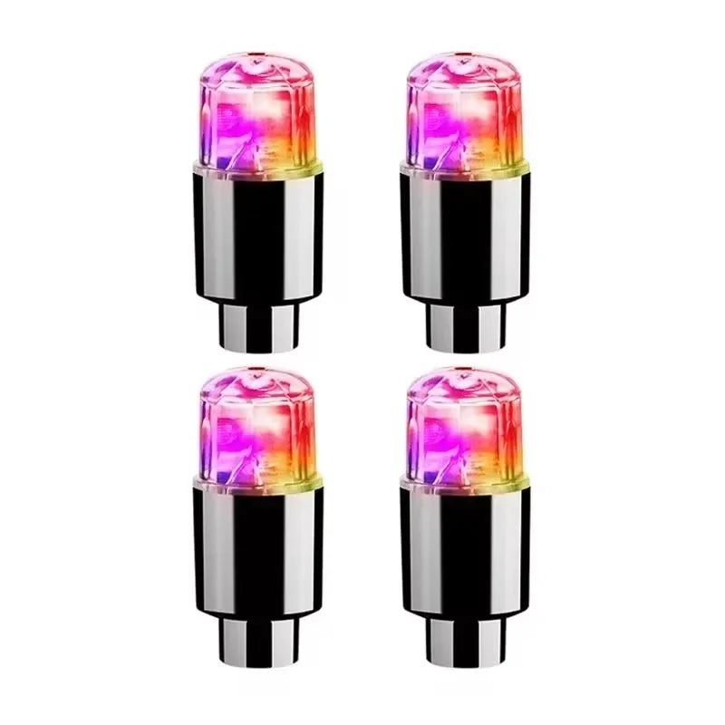 4Pcs/Set Wheel Lights Car Wheel Tire Air Valve Stem LED Light Cap Cover Auto Accessories for Bike Car Motorcycle Waterproof