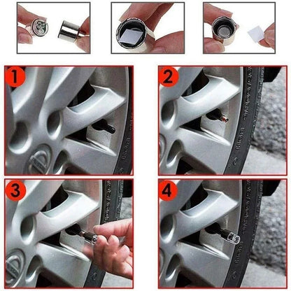 4Pcs/Set Wheel Lights Car Wheel Tire Air Valve Stem LED Light Cap Cover Auto Accessories for Bike Car Motorcycle Waterproof