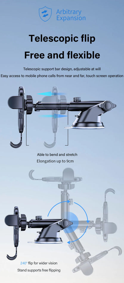 Car Phone Holder Cell Phone Mount for Car Dashboard Windshield Automobile Cradles Dash Stand Bracket for iPhone 14 13 12 Android