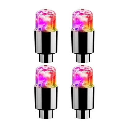 4Pcs/Set Wheel Lights Car Wheel Tire Air Valve Stem LED Light Cap Cover Auto Accessories for Bike Car Motorcycle Waterproof