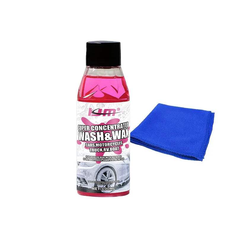 KJM New Universal Car Wash Soap 100ml - Super Concentrated, High-Foaming, Wax Infused, Neutral pH Cleaner for All Vehicles