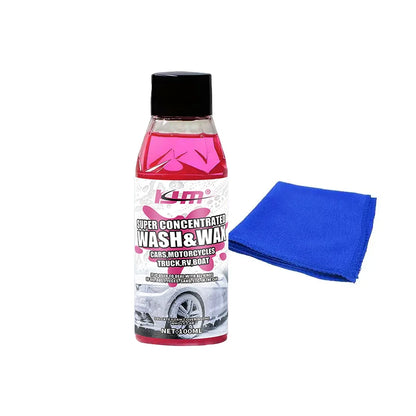 KJM New Universal Car Wash Soap 100ml - Super Concentrated, High-Foaming, Wax Infused, Neutral pH Cleaner for All Vehicles
