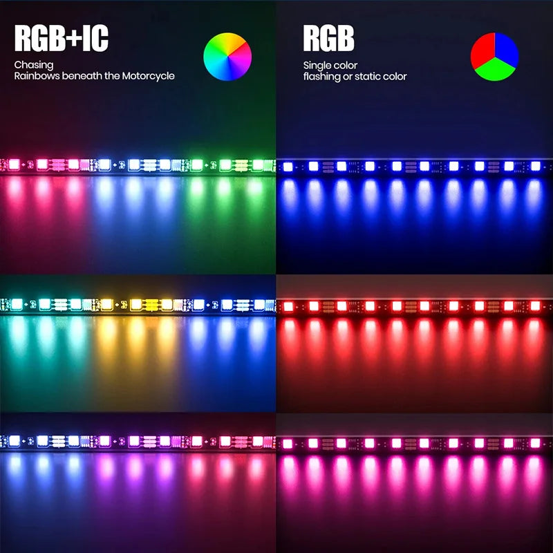 Underglow Car Lights 4pcs RGBIC Smart LED Lights For Cars App Control  Neon Accent Strip Lights For SUVs Trucks DC 12-24V