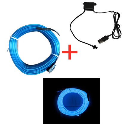 Car Interior Decorative Lamps Strips Atmosphere Lamp Cold Light  Decorative Dashboard Console Auto LED Ambient Lights 1/2/3/4/5M