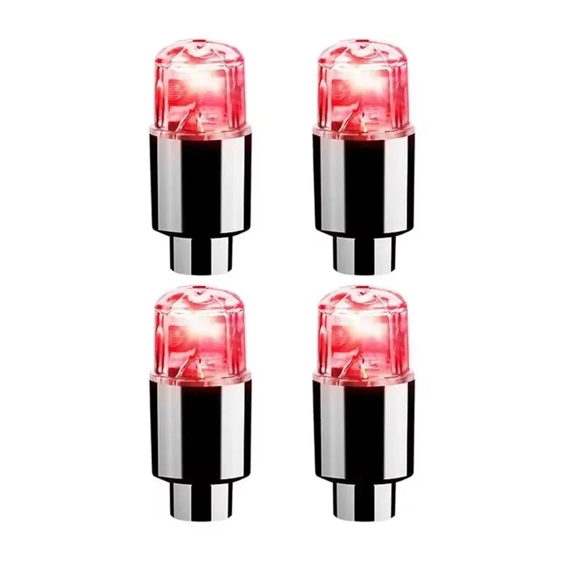 4Pcs/Set Wheel Lights Car Wheel Tire Air Valve Stem LED Light Cap Cover Auto Accessories for Bike Car Motorcycle Waterproof