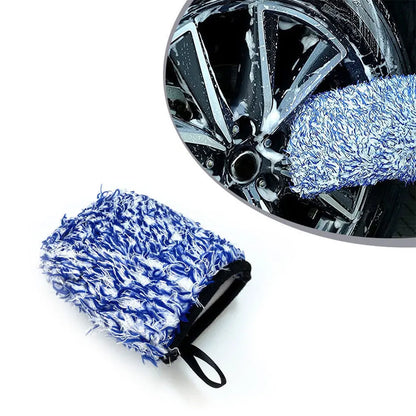SEAMETAL Super Soft Car Microfiber Wheel Detailer Wash Glove Thickening Two-sided Car Detailing Pocket Mitt Car Wash Products