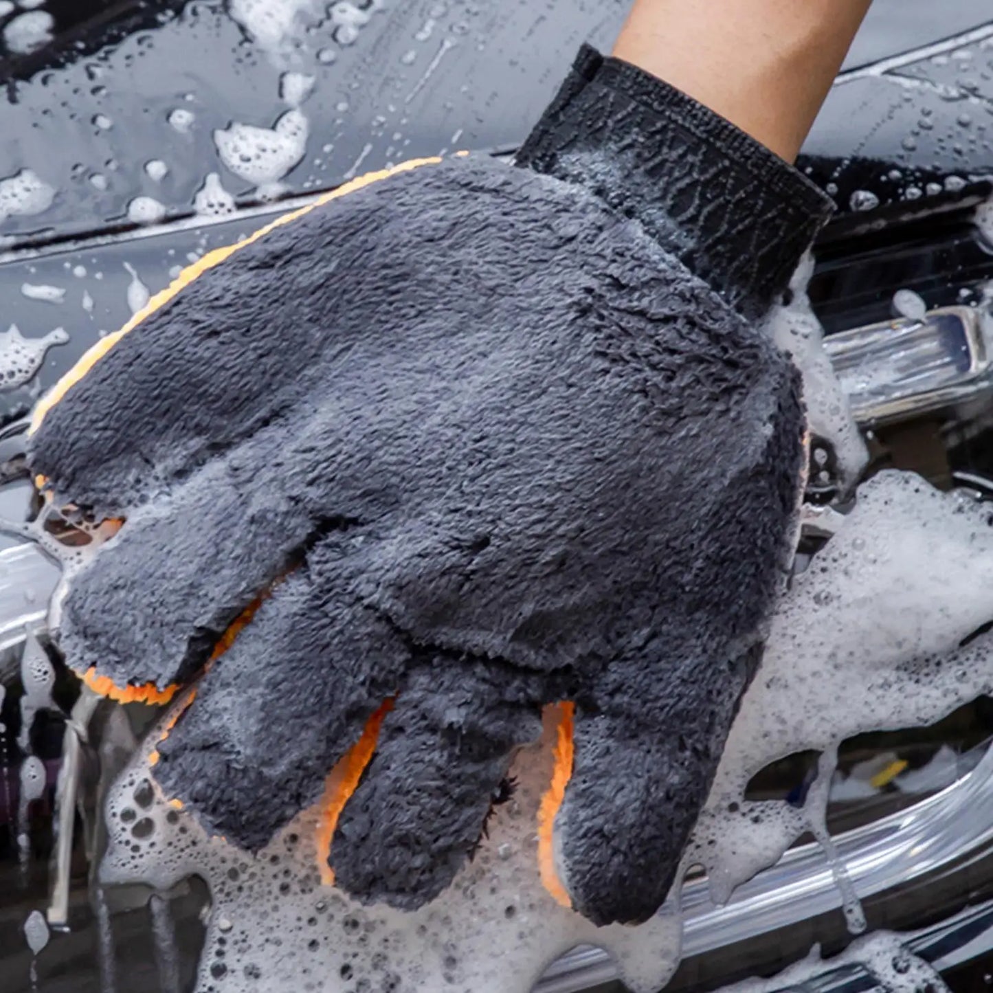 Car Washing Gloves Microfiber Car Cleaning Brush Double-Faced Coral Fleece Cleaning Brush Gloves Car Detailing Cleaner Care Tool