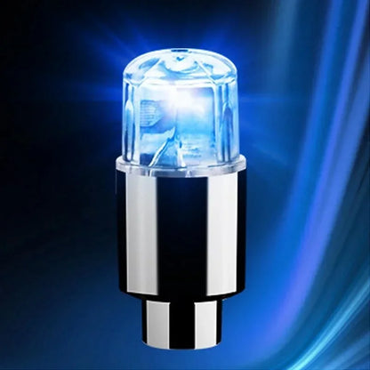4Pcs/Set Wheel Lights Car Wheel Tire Air Valve Stem LED Light Cap Cover Auto Accessories for Bike Car Motorcycle Waterproof