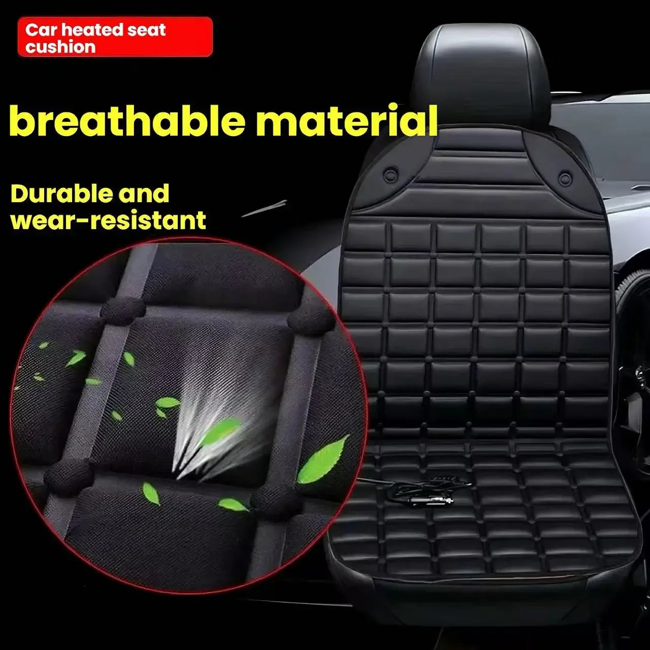 Heated Car Seat Cover 30s Fast Heating Full Body (Waist/Back/Hip) Heated Pad Universal Car Seat Cushion
