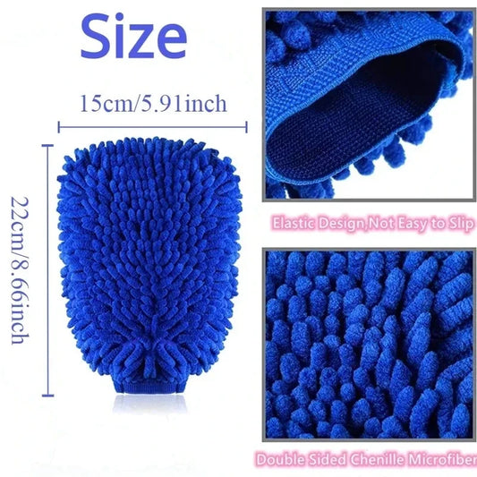 1/3/5PCS Car Detailing Wash Gloves Double Sided Multifunction Gloves Motorcycle Wash Tools Care Cleaning Car Accessories