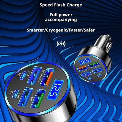 Fast Charging Car Phone Charger Adapter 4 Ports USB Car Charger Type C PD Quick Charge 3.0 Car Charger
