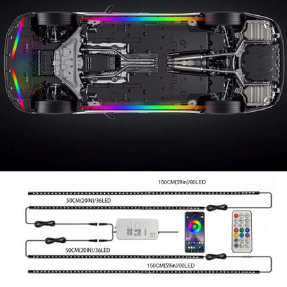 Underglow Car Lights 4pcs RGBIC Smart LED Lights For Cars App Control  Neon Accent Strip Lights For SUVs Trucks DC 12-24V