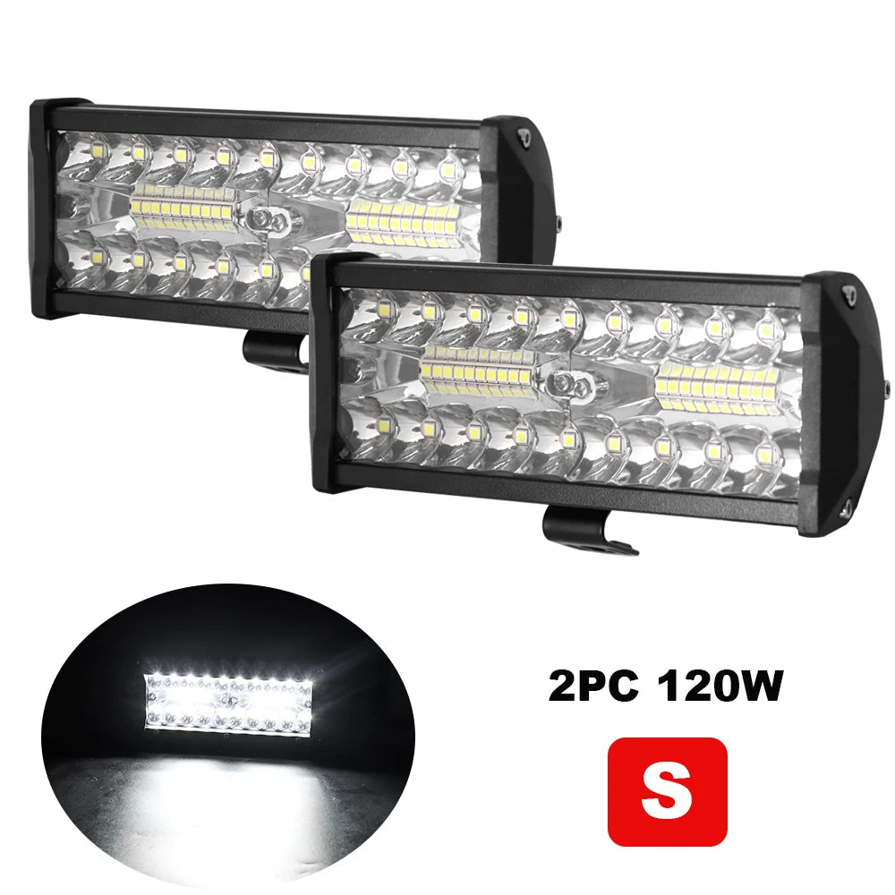 Car LED Light Bar Work Light 12V Offroad 4x4 Spotlight Fog Lamp For Truck Farm Tractor Boat SUV ATV Light Bar Auto Accessory