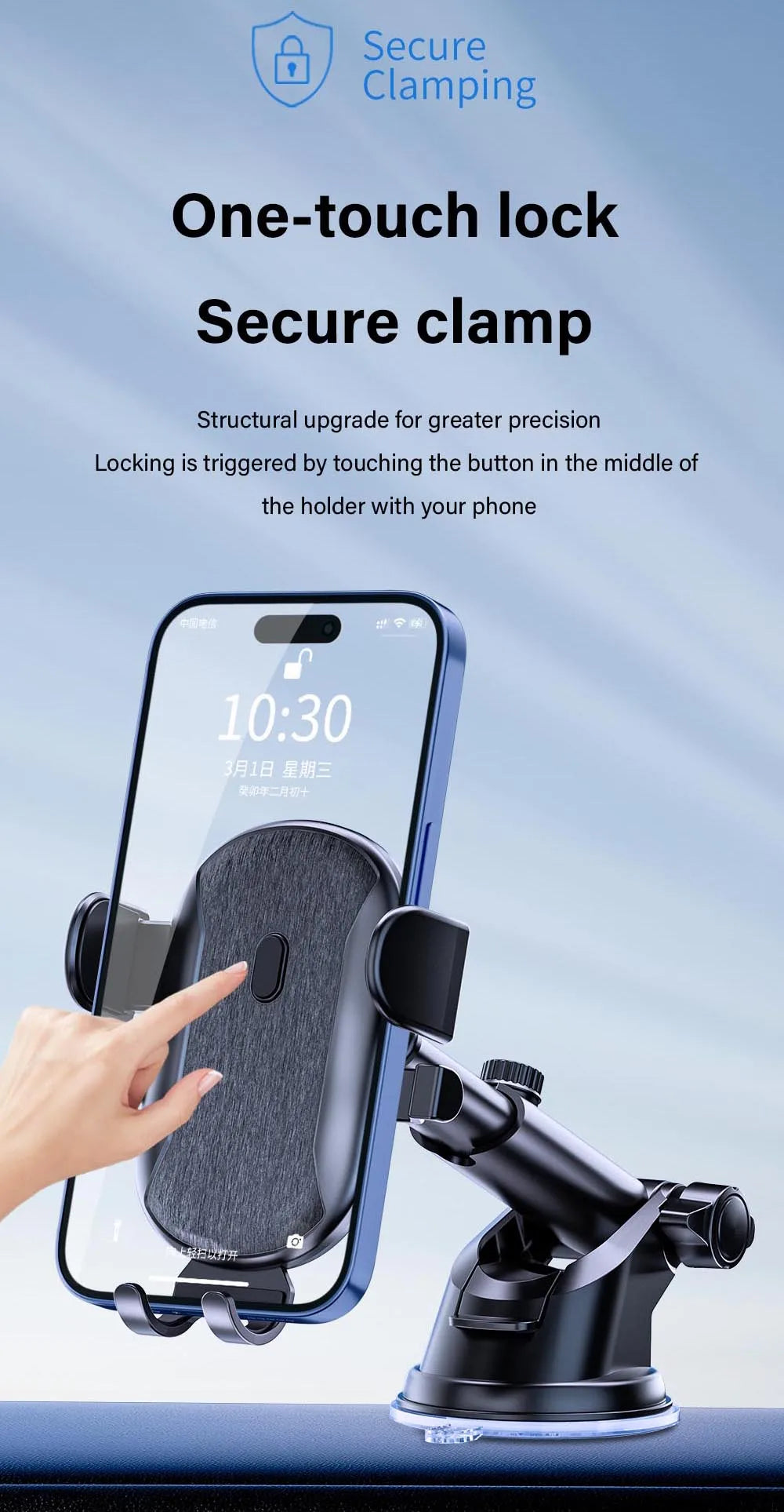 Car Phone Holder Cell Phone Mount for Car Dashboard Windshield Automobile Cradles Dash Stand Bracket for iPhone 14 13 12 Android