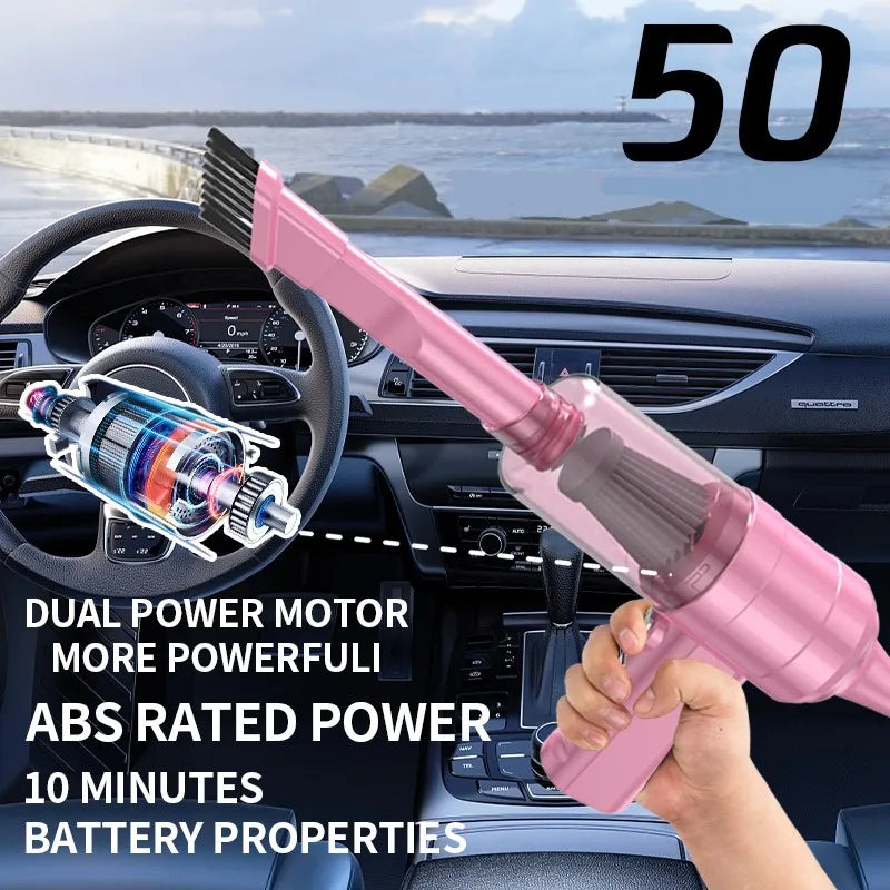 Car vacuum cleaner, mini portable vacuum cleaner, multifunctional, suitable for car, keyboard cleaning, pet hair cleaning