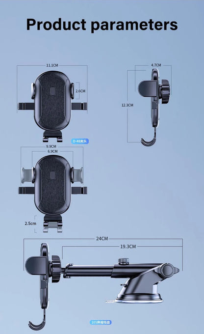 Car Phone Holder Cell Phone Mount for Car Dashboard Windshield Automobile Cradles Dash Stand Bracket for iPhone 14 13 12 Android